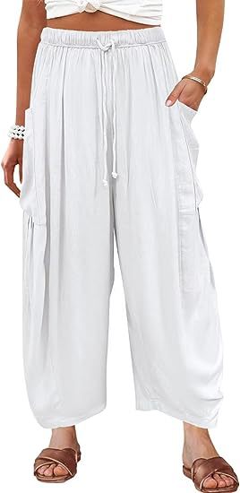 Damen weite Leinenhose Sovae