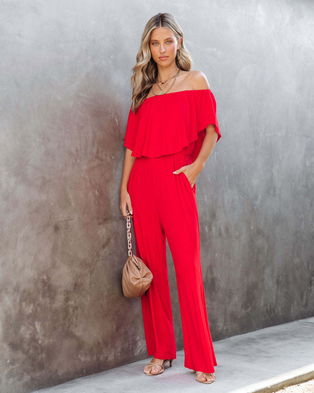 Damen Off-Shoulder Jumpsuit Sovae