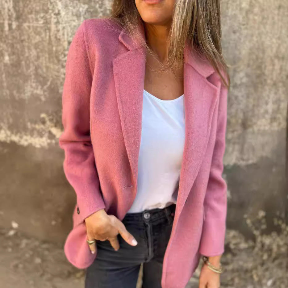 Damen eleganter Oversized Blazer aus hochwertigem Wollmix Sovae