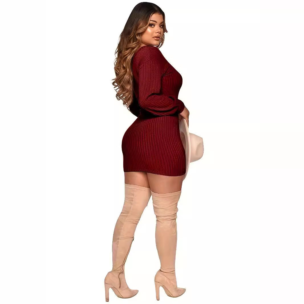 Damen Figurbetontes Minikleid mit Raffung und V-Ausschnitt Sovae