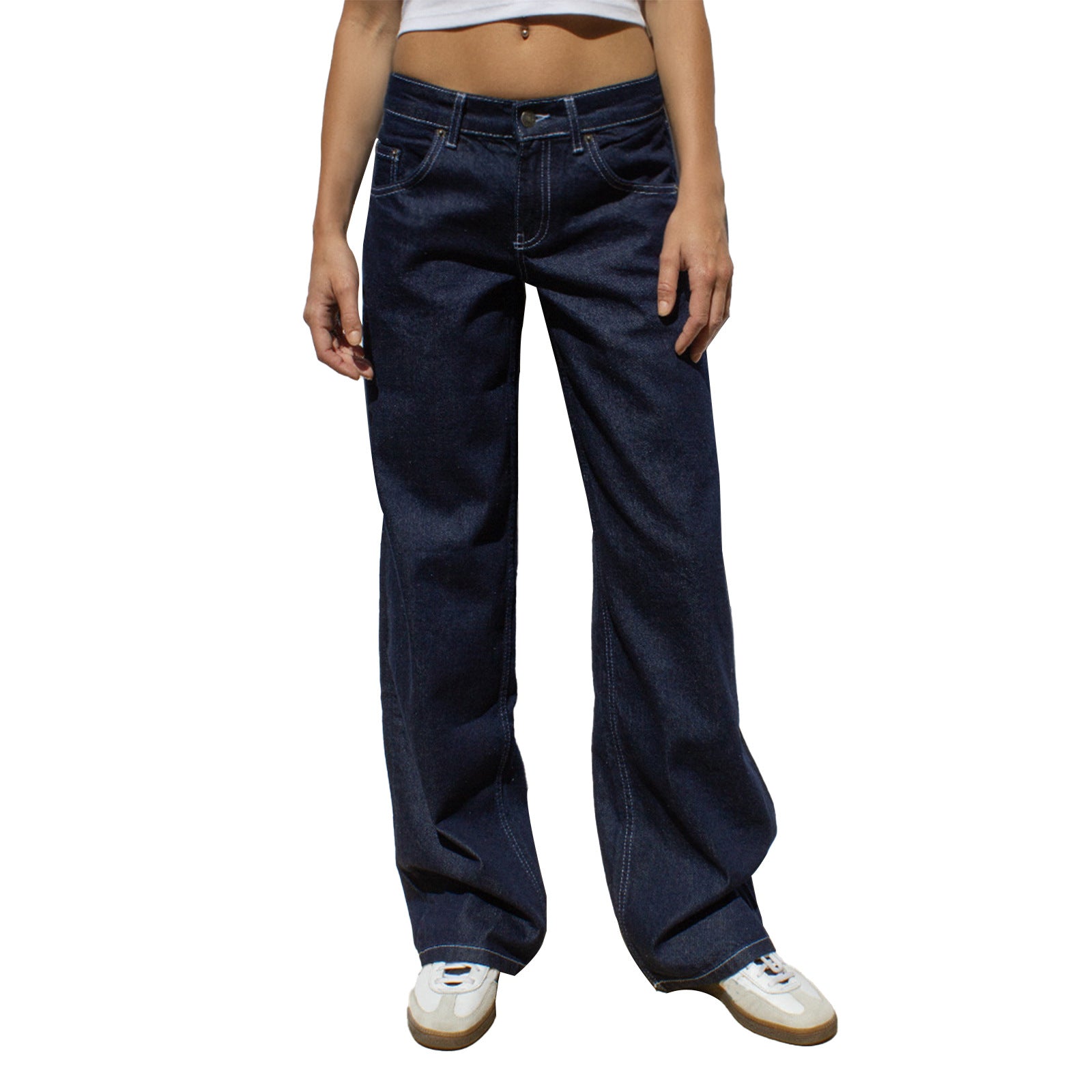 Damen Vintage Weit geschnittene Jeans Sovae