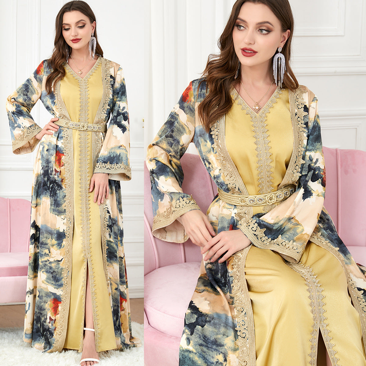Damen Luxuriöses und kunstvoll besticktes Abendkleid Sovae
