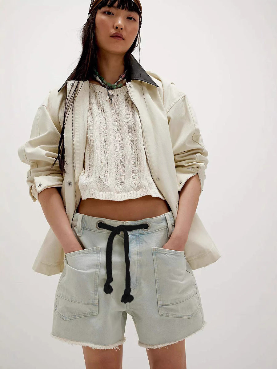 Damen lässige Relaxed-Fit Shorts mit praktischen Taschen Sovae