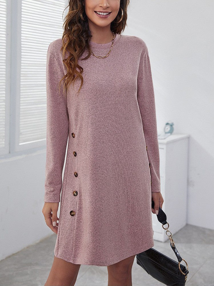 Damen Kuscheliges Langarmkleid Sovae