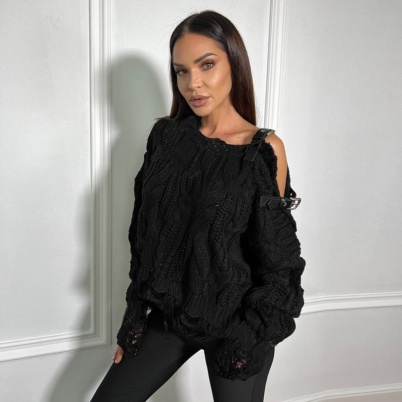 Damen Großer Strickpullover Sovae