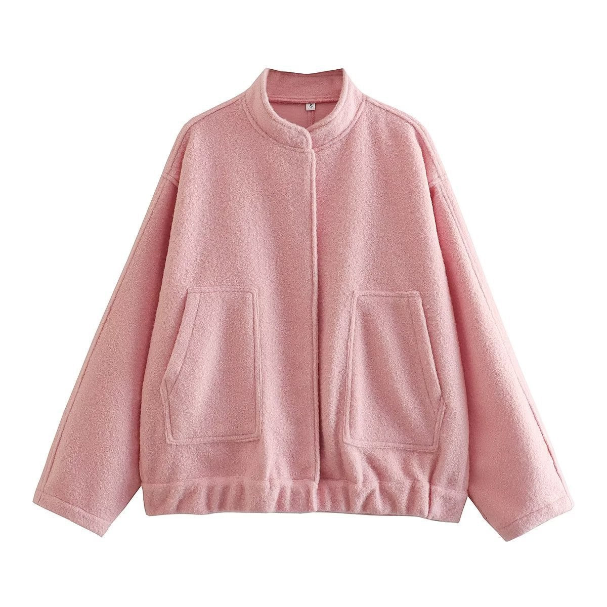 Damen lässige Fleecejacke mit geräumigen Taschen und elastischem Saum Sovae