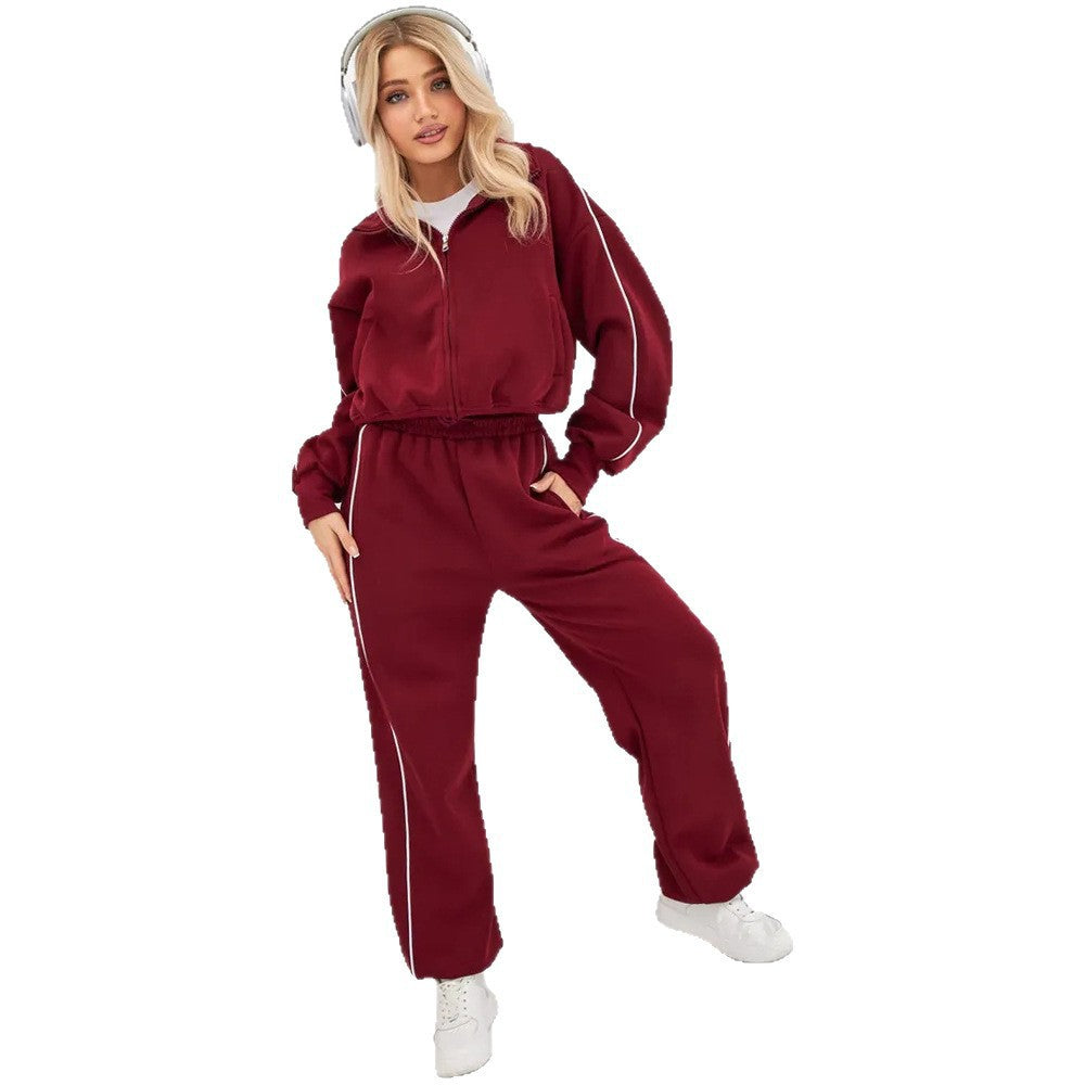 Damen Hochwertiger Sport-Loungewear-Anzug mit Stehkragen Sovae