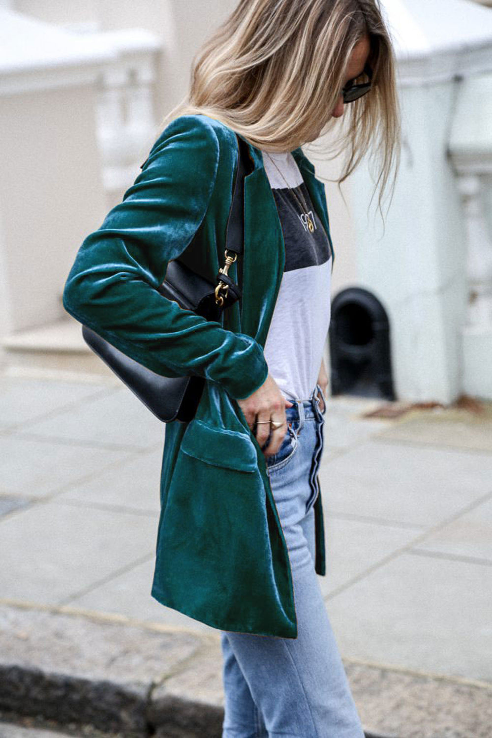 Damen eleganter und weicher Velvet-Blazer Sovae