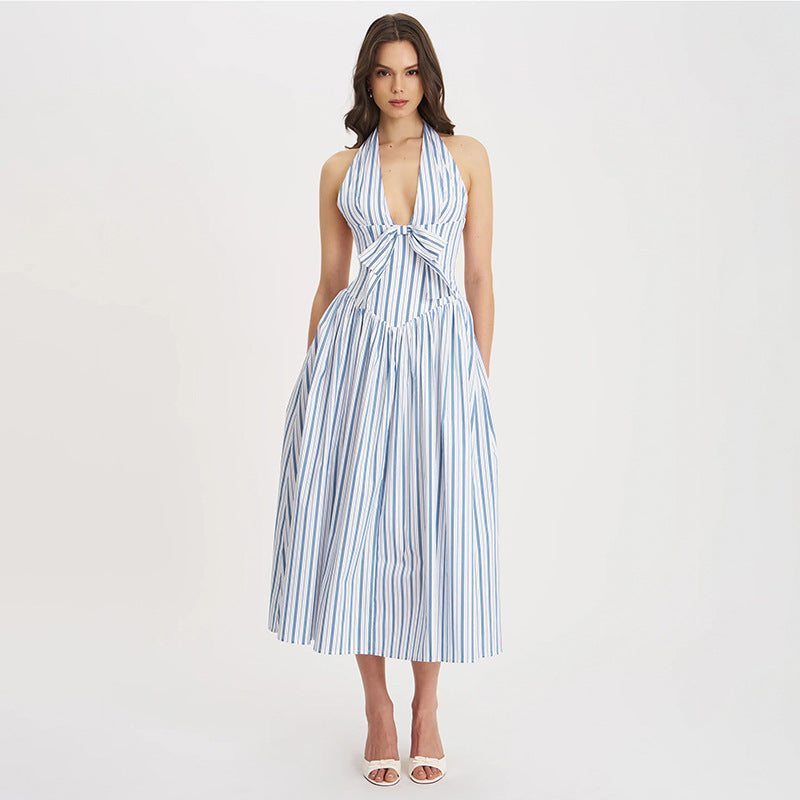 Damen Maxikleid mit schickem Schalendetail und angewinkeltem Schnitt Sovae