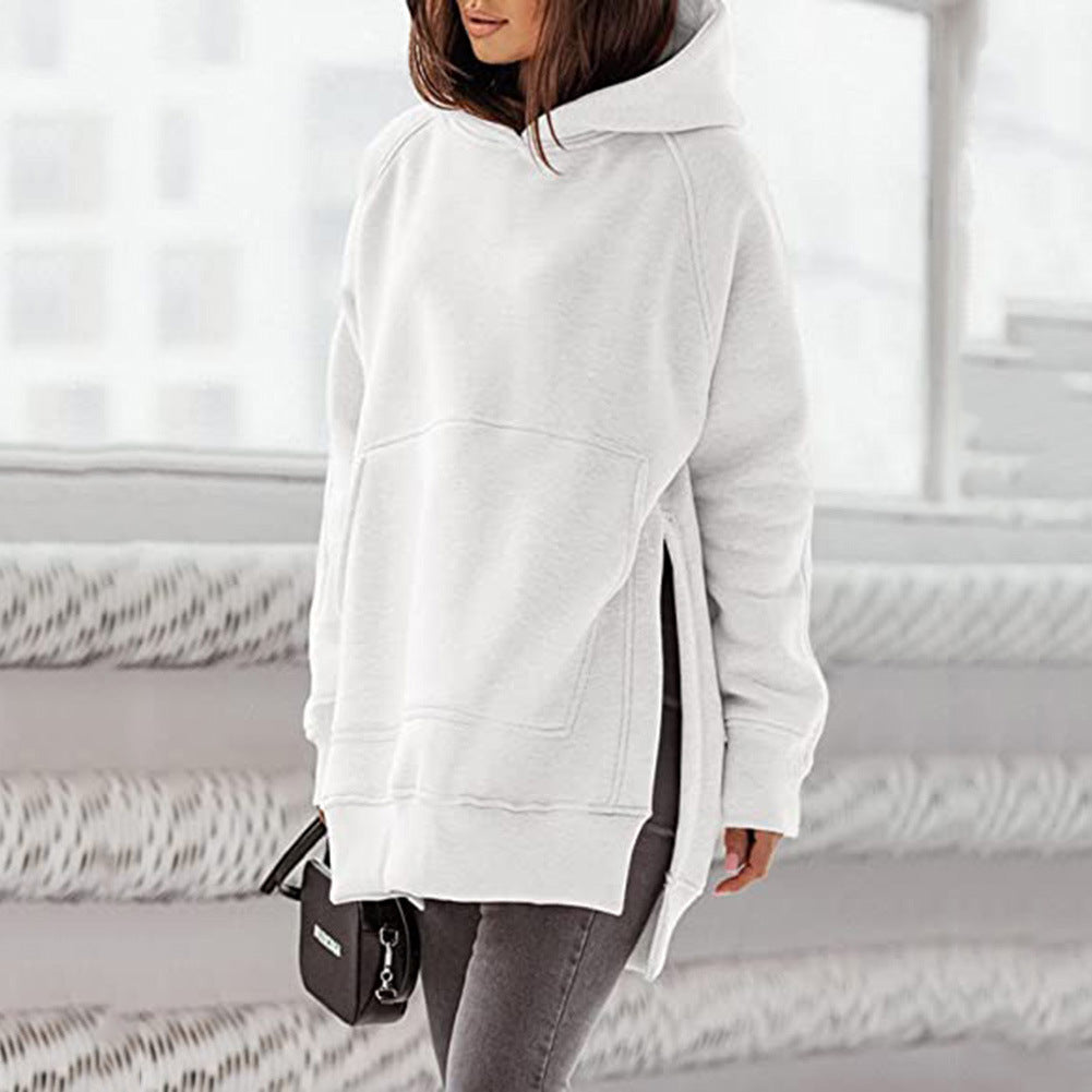 Damen Oversize Hoodie mit seitlichen Schlitzen Sovae