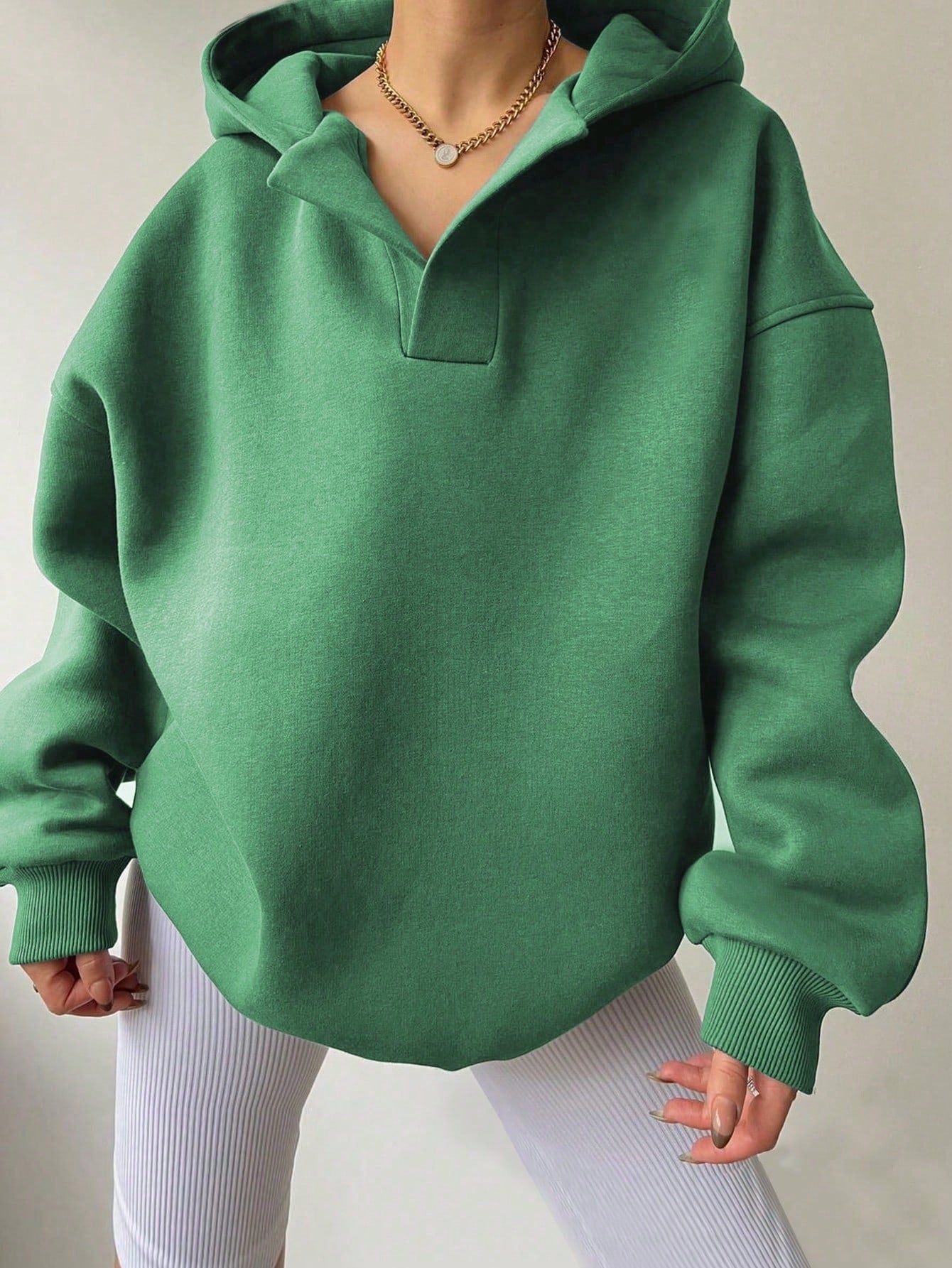 Damen lässiger Hoodie mit hohem Kragen und Oversized-Schnitt Sovae