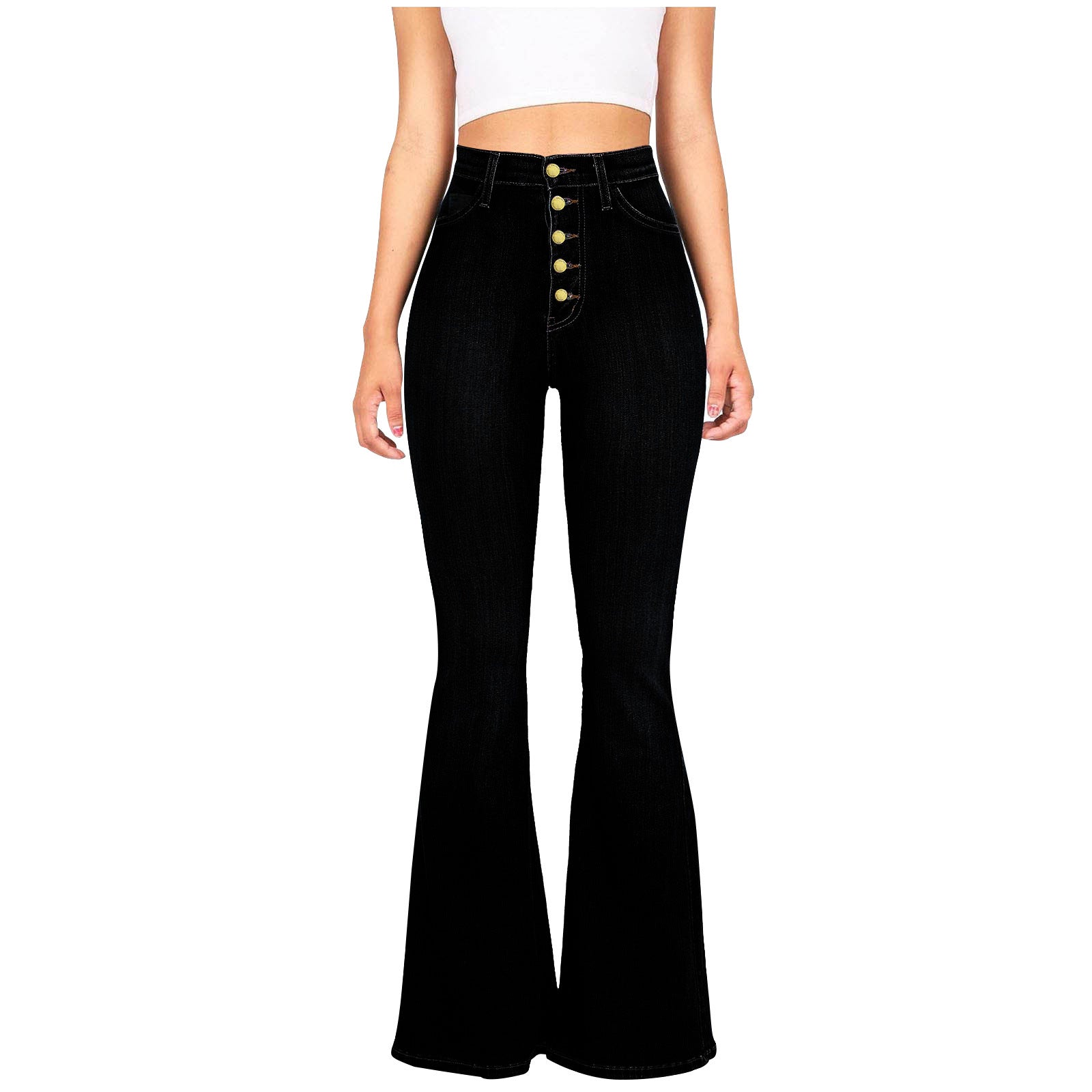 Damen High-Waist Schlagjeans Sovae