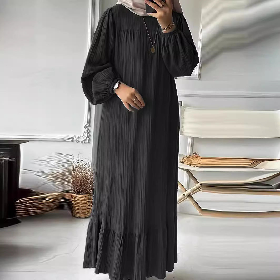 Damen Maxikleid mit waagerechtem Faltenwurf Sovae