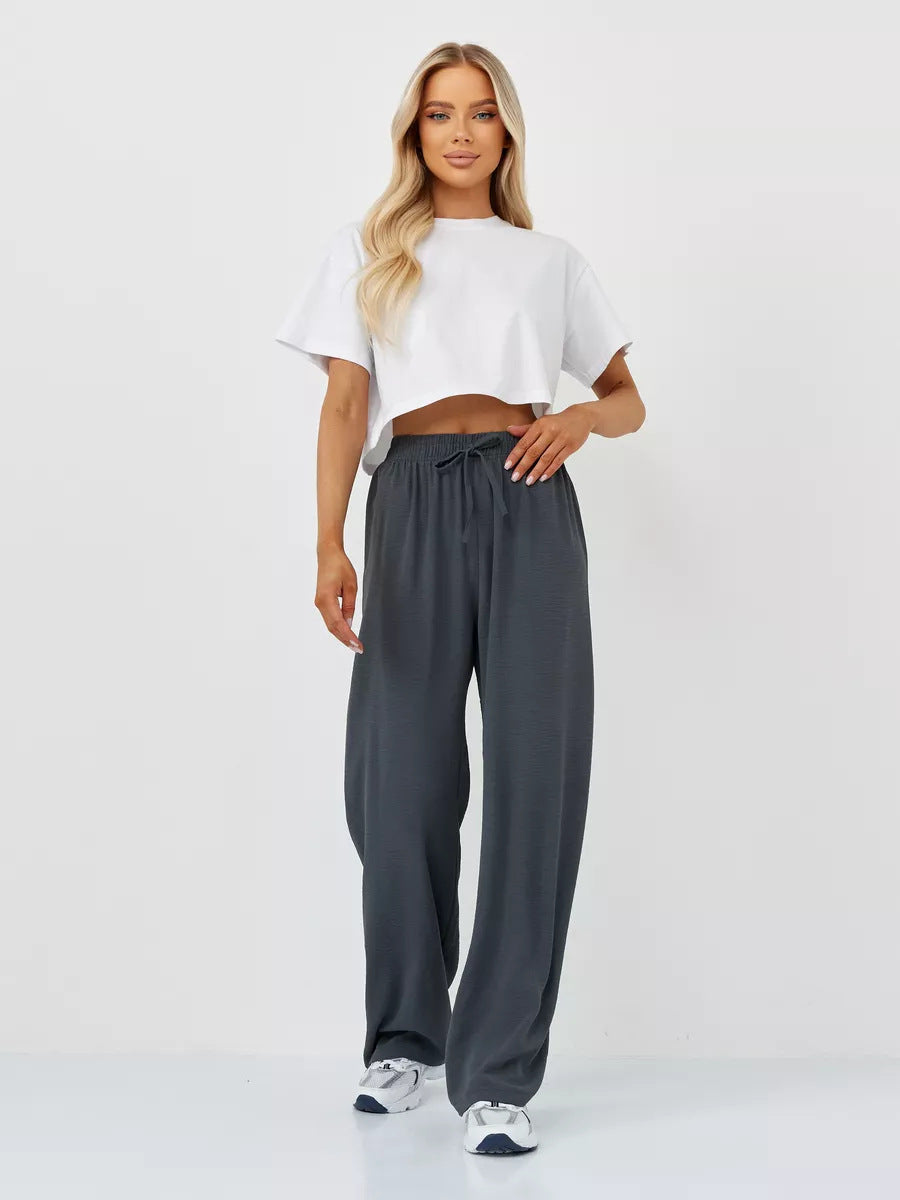 Damen Weite Relaxed-Fit Hose aus leichtem Jersey Sovae