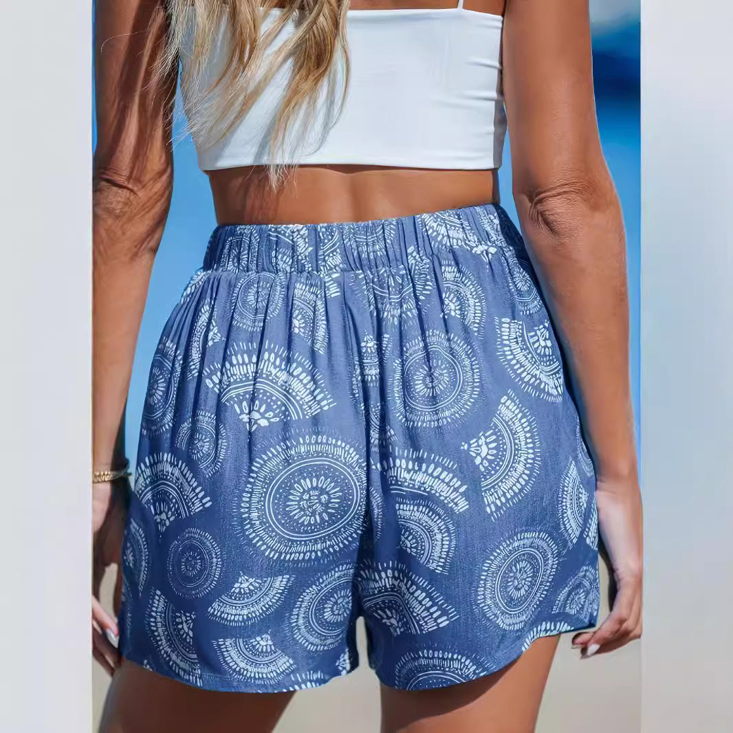Damen Sommerliche Shorts mit praktischen Taschen und elastischem Bund Sovae