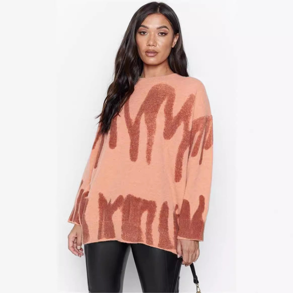 Damen Lässiger Pullover mit einzigartigem Farbverlauf und weitem Schnitt Sovae