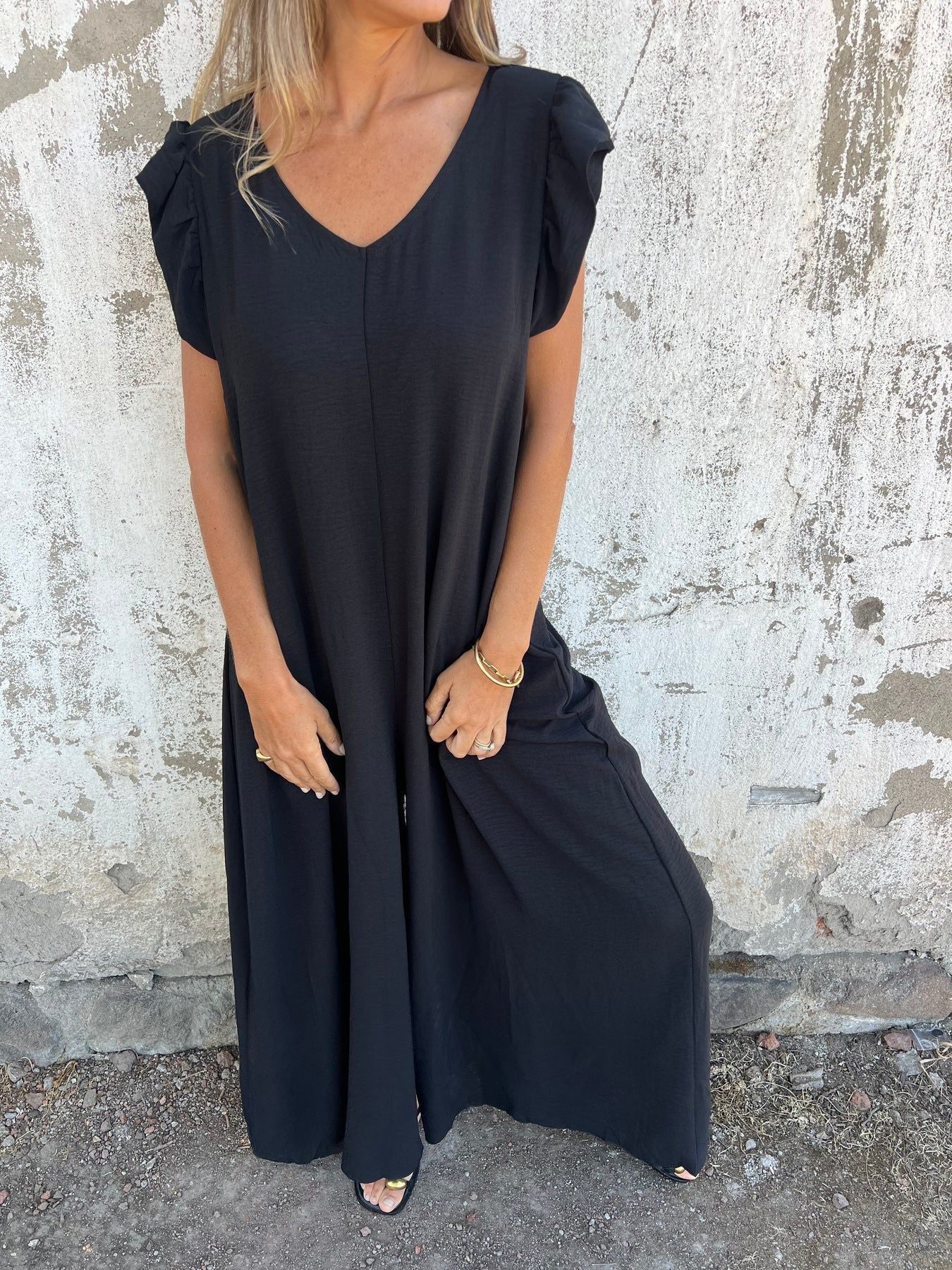 Damen lässiger Jumpsuit mit tierischem Druck und Taschen Sovae