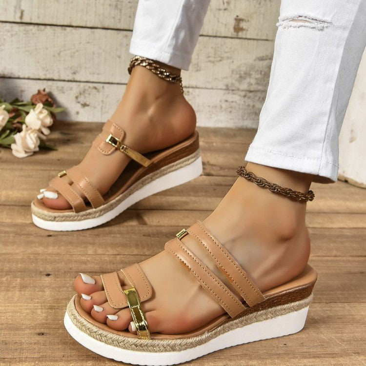 Damen Komfortable Espadrilles mit modischen Riemen und atmungsaktivem Fußbett Sovae