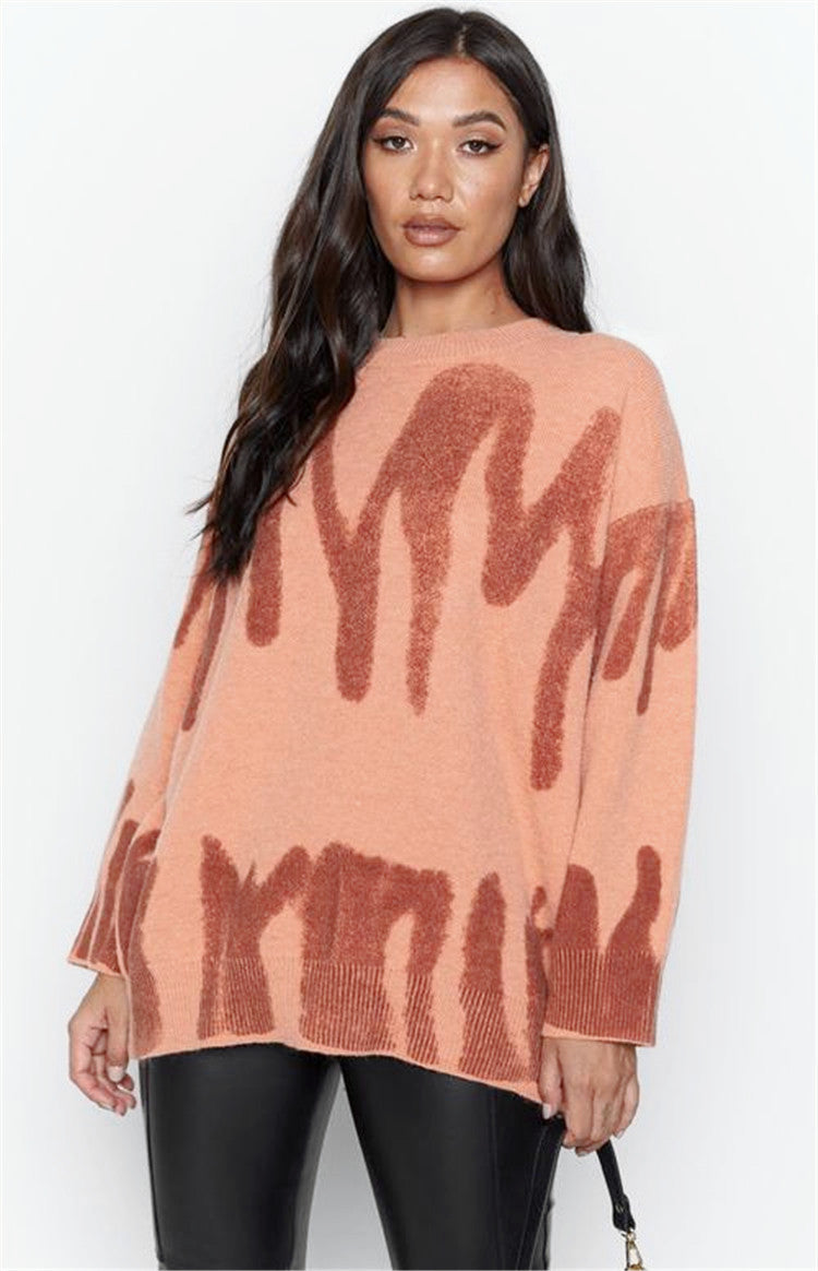 Damen Lässiger Pullover mit einzigartigem Farbverlauf und weitem Schnitt Sovae