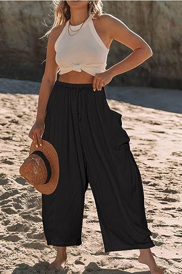Damen weite Leinenhose Sovae