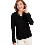 Damen Langarmshirt mit Spitzendetails Sovae