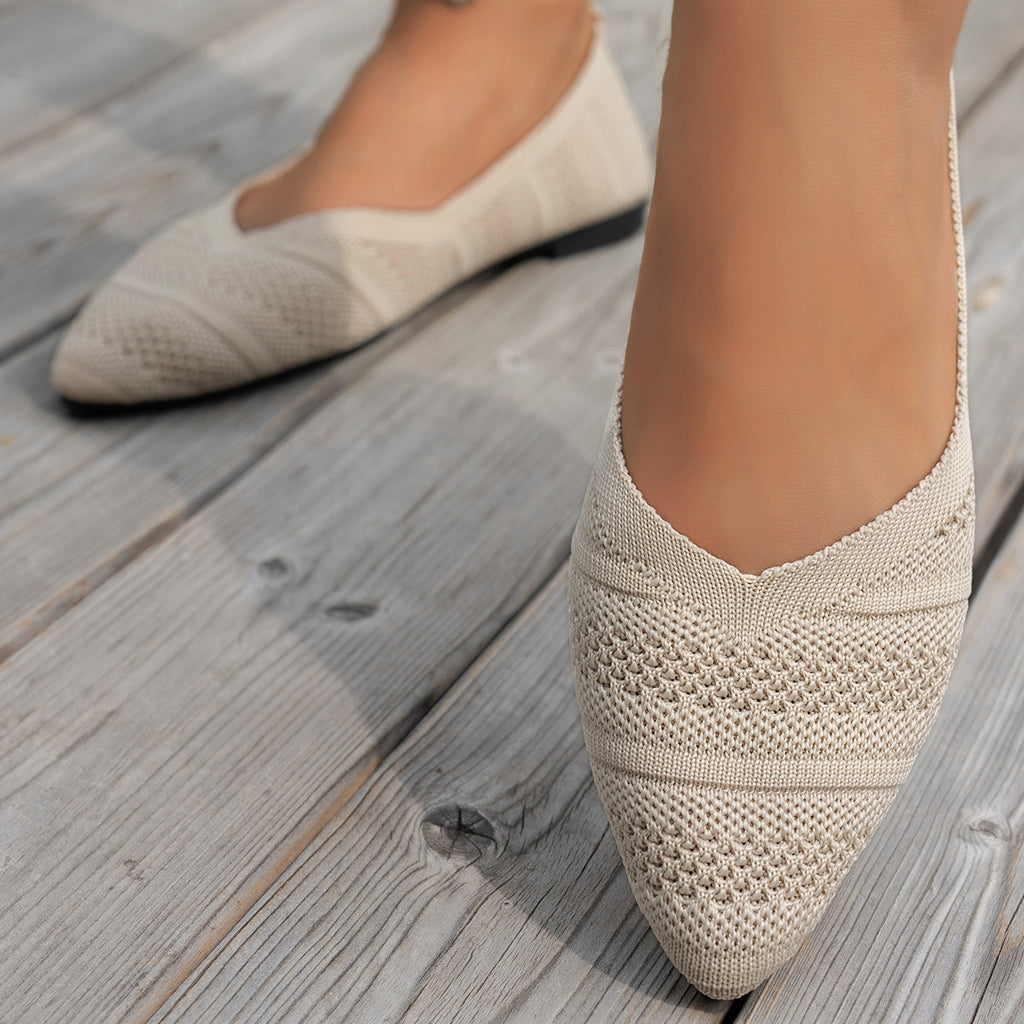 Damen elegante Ballerinas mit innovativem Strickdesign Sovae
