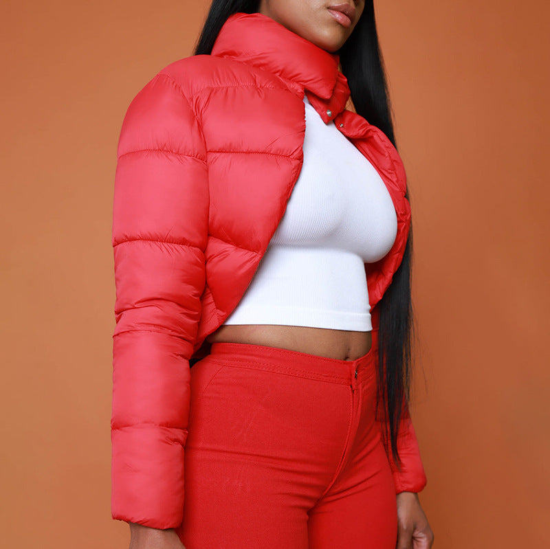 Damen Kurze Steppjacke mit hohem Kragen Sovae