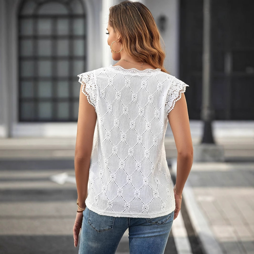 Damen Spitzenbluse Sovae