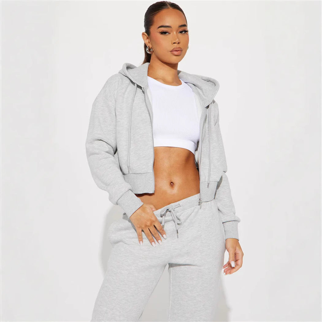 Damen Relaxed-Fit Sweat-Set mit Kapuze und weiten Hosen Sovae