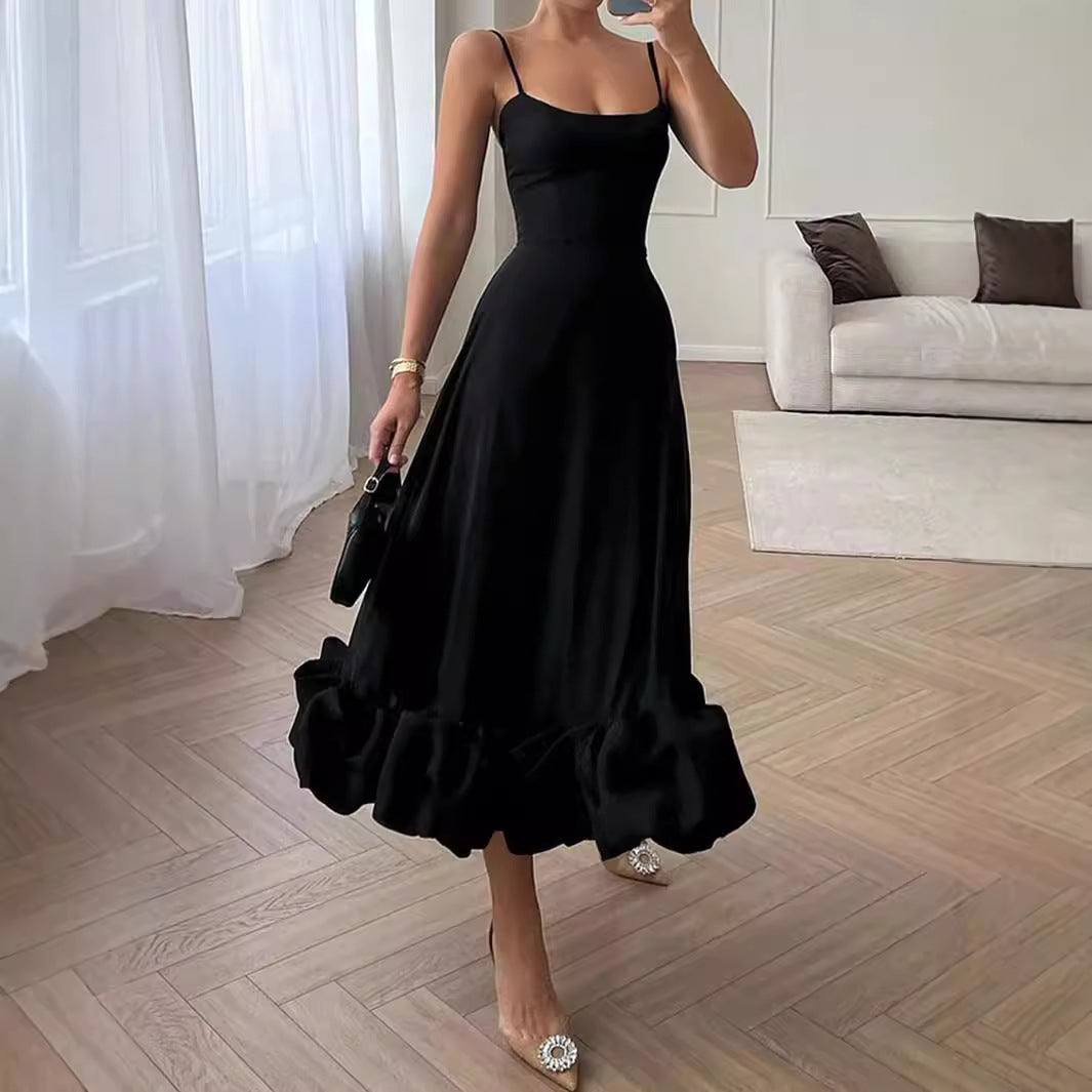 Damen Elegantes Maxikleid mit voluminösem Rüschensaum Sovae