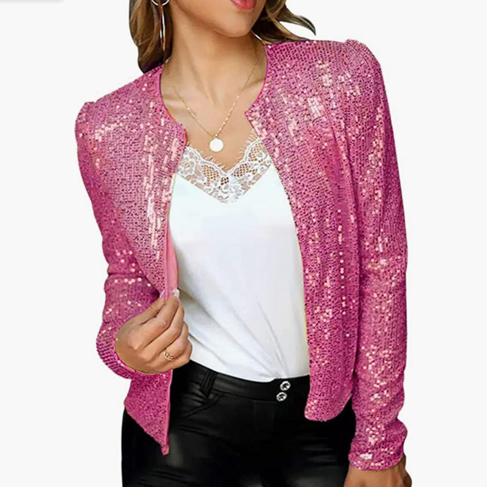 Damen glitzernde Strickjacke Sovae