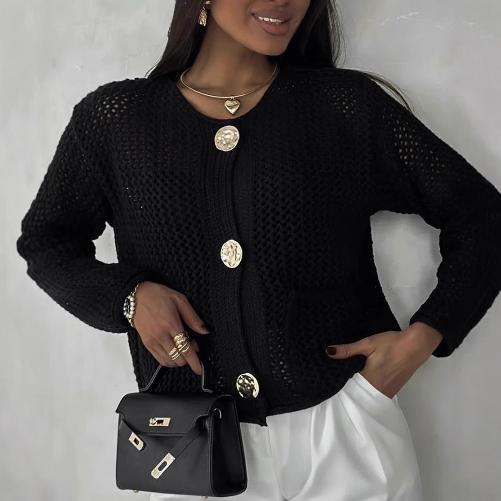 Damen Strickjacke mit Struktur und praktischen Taschen Sovae