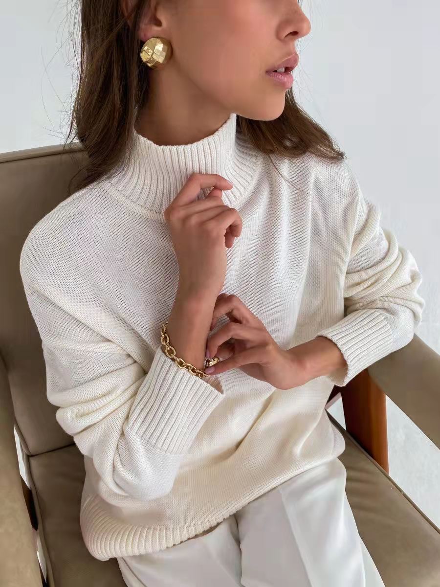 Damen eleganter Rollkragenpullover aus feinem Strick Sovae