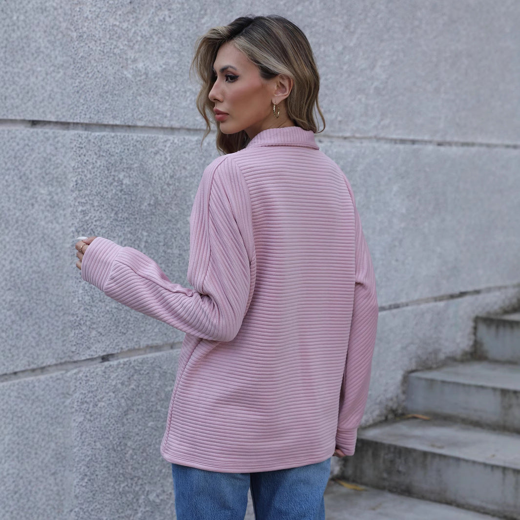 Damen lässiger Pullover mit hohem Kragen und strukturiertem Design Sovae