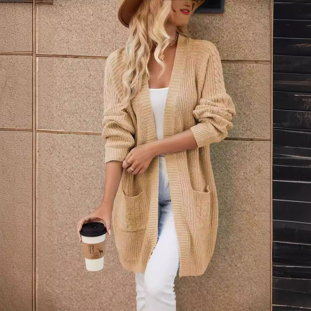 Damen Grobstrickcardigan mit praktischen Taschen und lässigem Schnitt Sovae