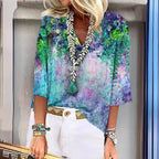 Damen Bluse mit floralem Design und lässigem Schnitt Sovae
