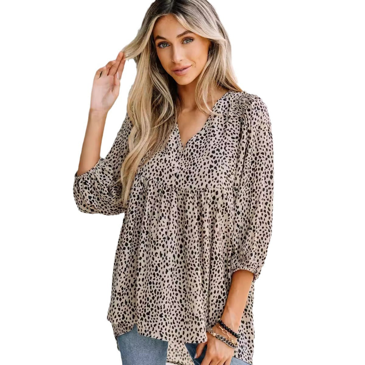 Damen modisches Blusenshirt mit voluminösen Ärmeln und lässigem Schnitt Sovae