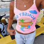 Damen Tank-Top mit kreativem Grafikdesign und lässigem Schnitt Sovae