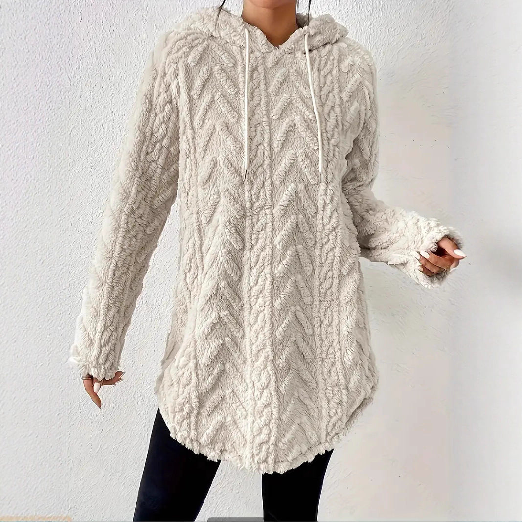 Damen Kuschelige Kapuzenjacke mit strukturiertem Fleece Sovae