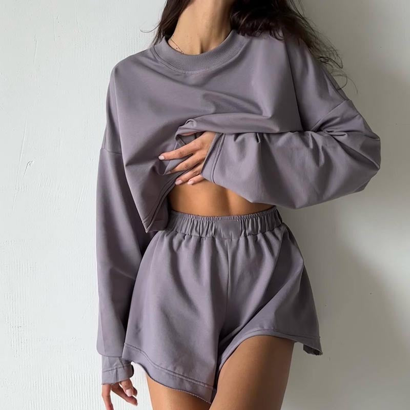 Damen sportliches und lässiges Kurzarm Set Sovae