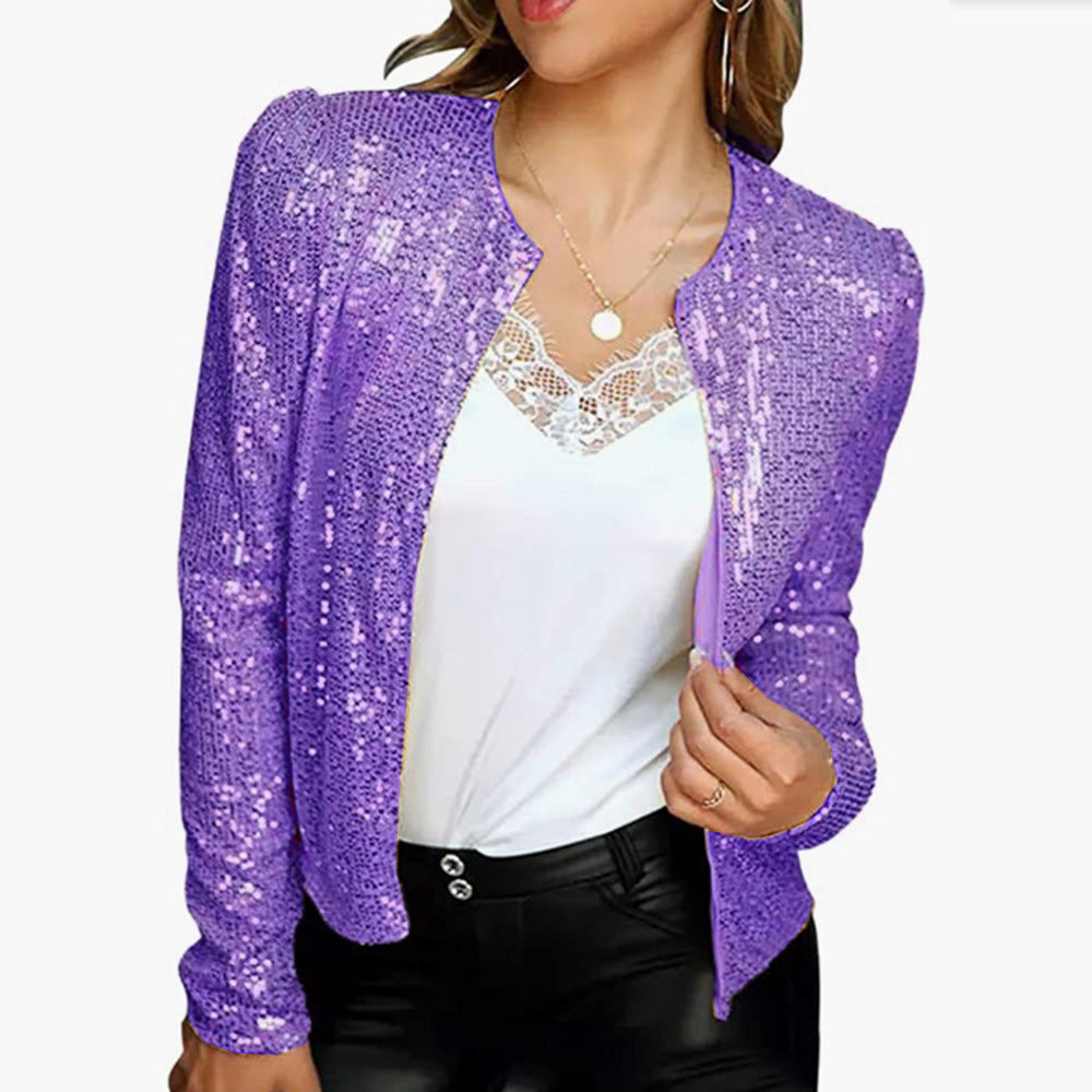 Damen glitzernde Strickjacke Sovae