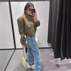 Damen Bomberjacke mit stylischem Schnitt und praktischen Taschen Sovae