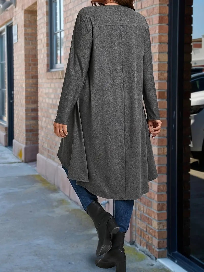 Damen asymmetrisches Langarmshirt mit elegantem Schnitt Sovae