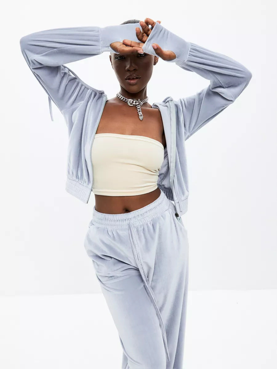 Damen Velours-Lounge-Set mit Kapuze Sovae