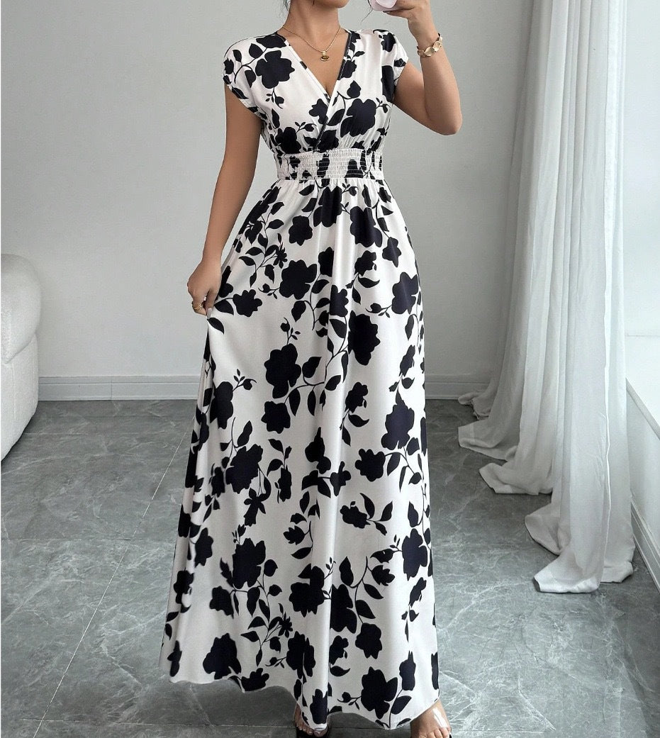 Damen Maxikleid mit floralem Muster Sovae