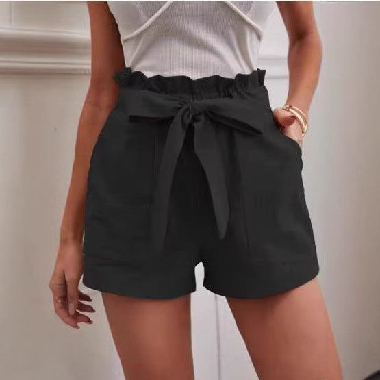 Damen elegante Paperbag-Shorts Sovae