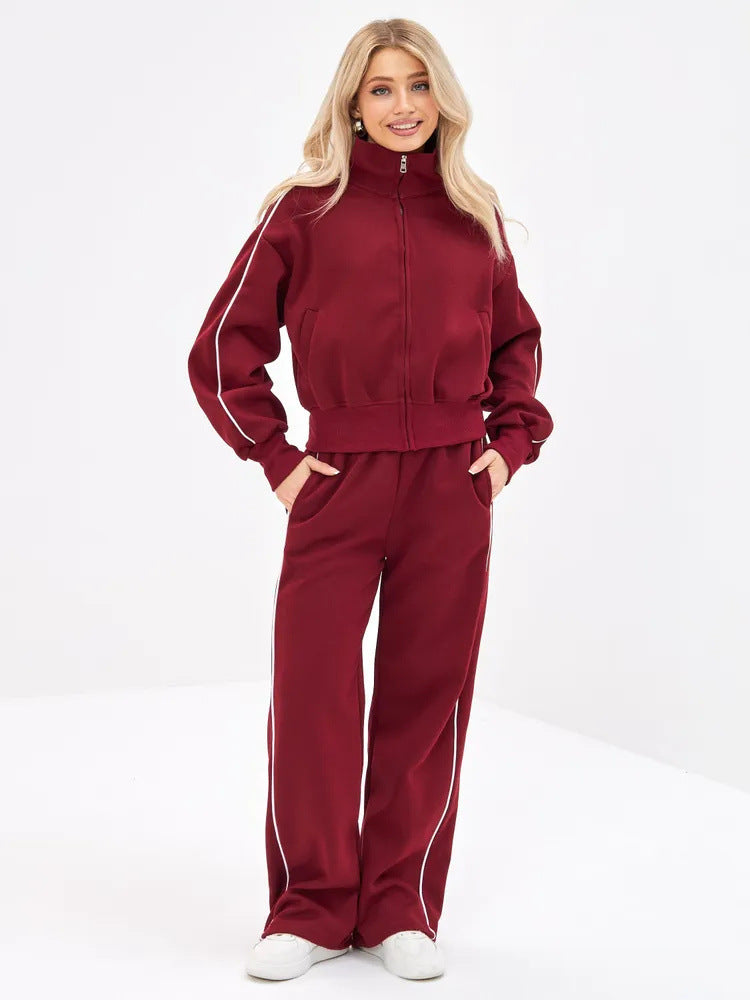 Damen Hochwertiger Sport-Loungewear-Anzug mit Stehkragen Sovae