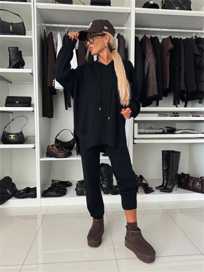 Damen bequemer Hoodie und entspannte Jogginghose Set Sovae