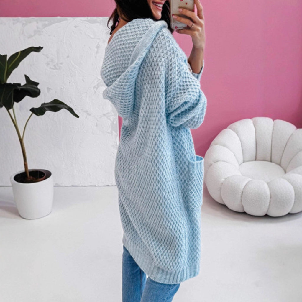 Damen Strickmantel mit luftiger Maschenstruktur und praktischen Taschen Sovae