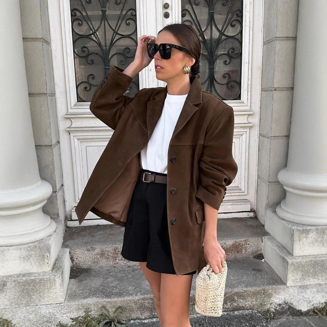 Damen elegante Jacke im modernen Schnitt mit praktischen Taschen Sovae